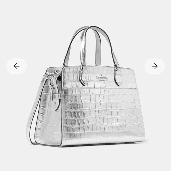 kate spade Handbags - Kate Spade Silver Croc-Embossed Tote Bag